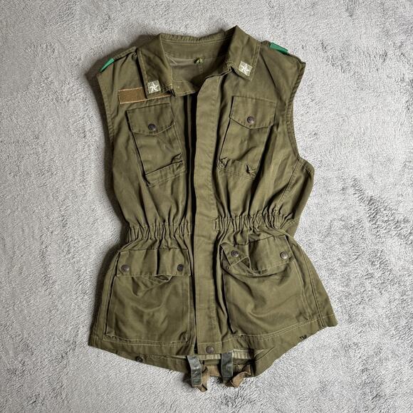 Vintage Romanian Military Field Vest Olive Green Tactical Utility Surplus - Picture 1 of 7